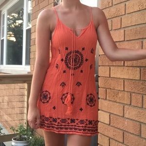 ORANGE AND NAVY SUMMER DRESS